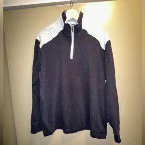 Zegna sport black and gray cotton quarter zip sweater